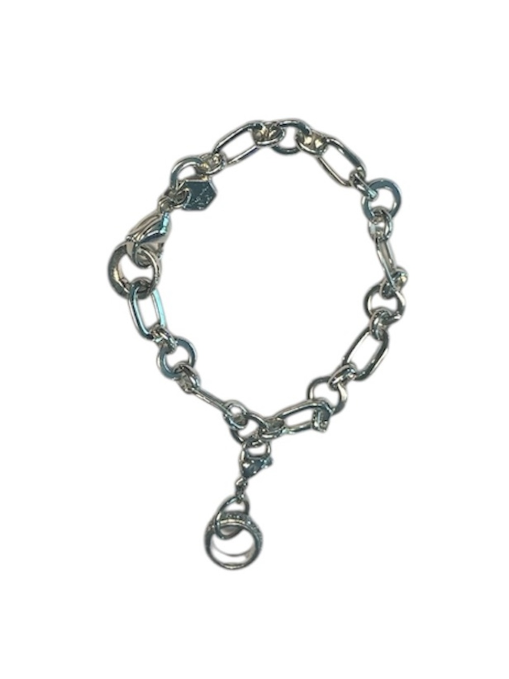 Origami Owl Silver Link Charm Bracelet w/ Crystal Ring Charm